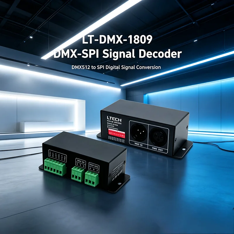 LTECH DMX512 to SPI Converter Signal Decoder LT-DMX-1809 / D4-L DMX/RDM 4CH CV Decoder DC5V-24V
