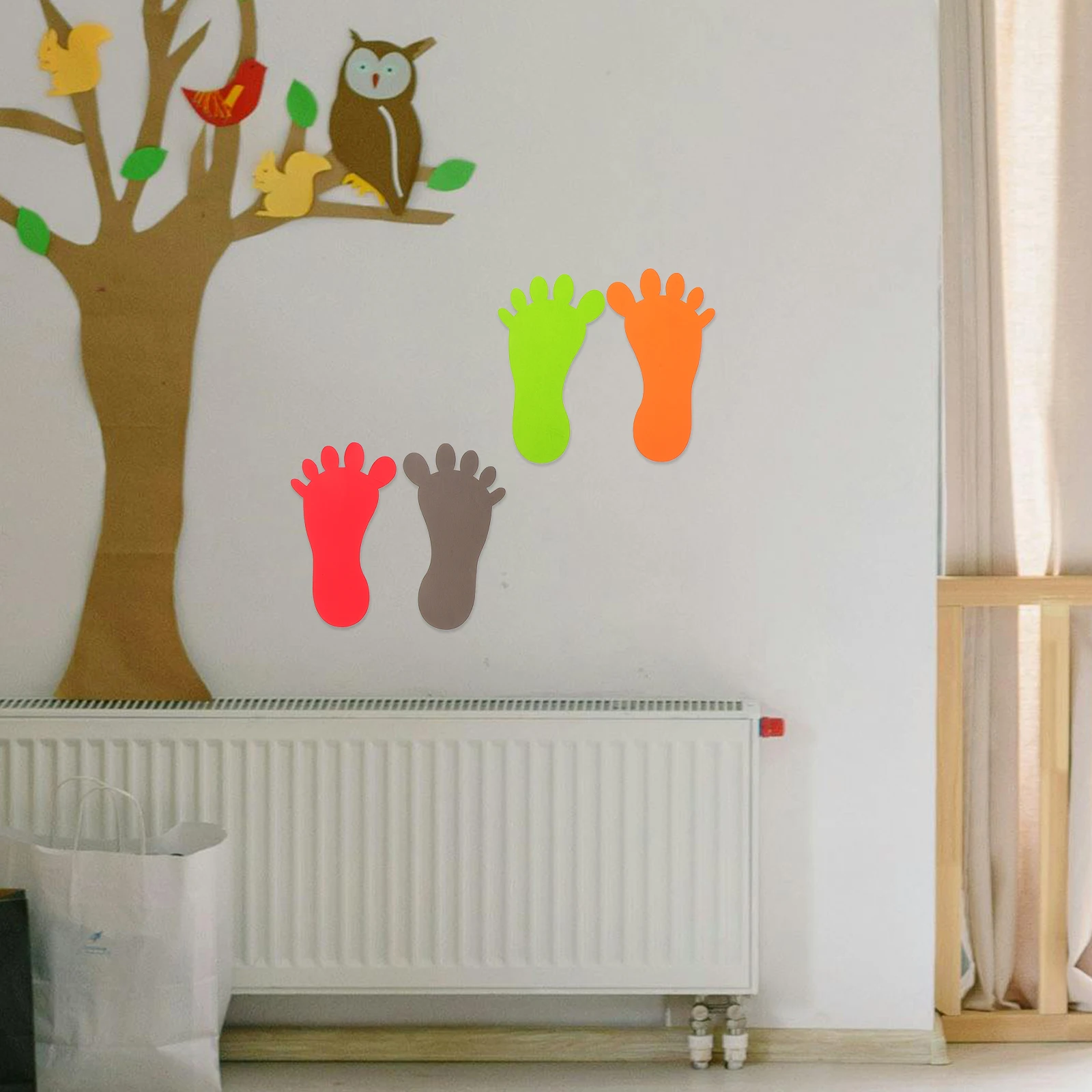 

24 Small Wall Stickers Removable Kids Room Decor Cartoon Footsteps Feet Decals Home Wall Paper Smooth Surface Waterproof