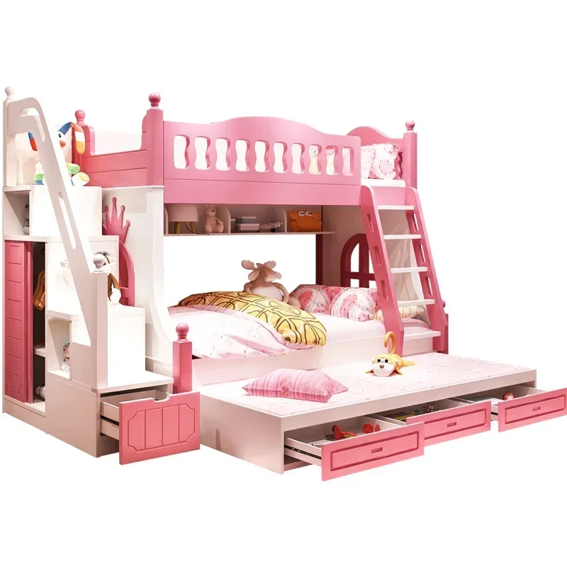 Children's upper and lower double-layer two-layer mother-child bed