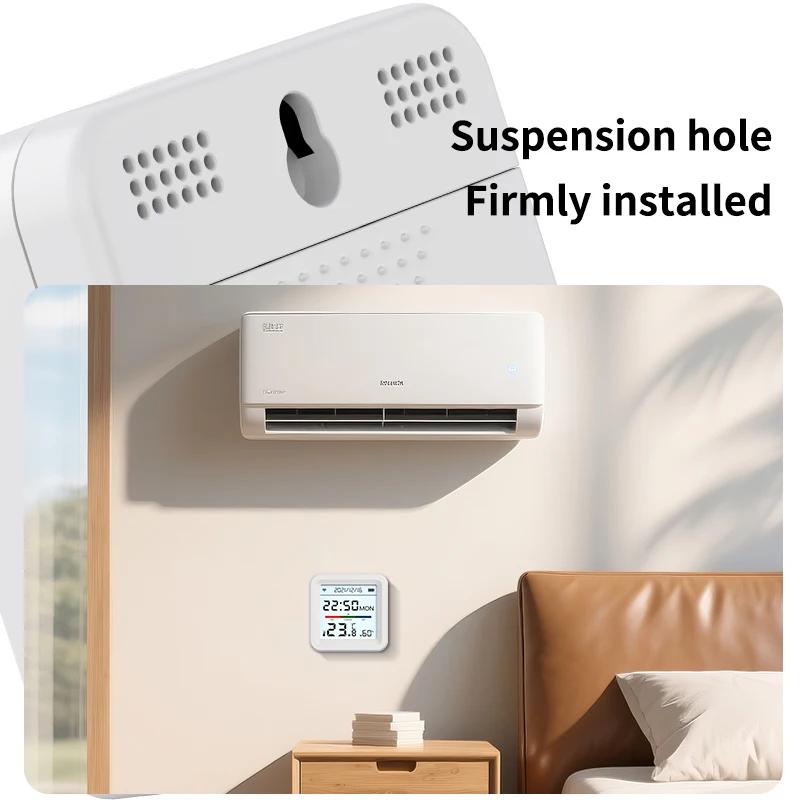 Tuya Wifi مع شاشة عرض صغيرة لدرجة الحرارة والرطوبة، التحكم في تطبيق الحياة الذكية، مراقبة في الوقت الحقيقي، مناسبة لغرفة النوم المنزلية #5