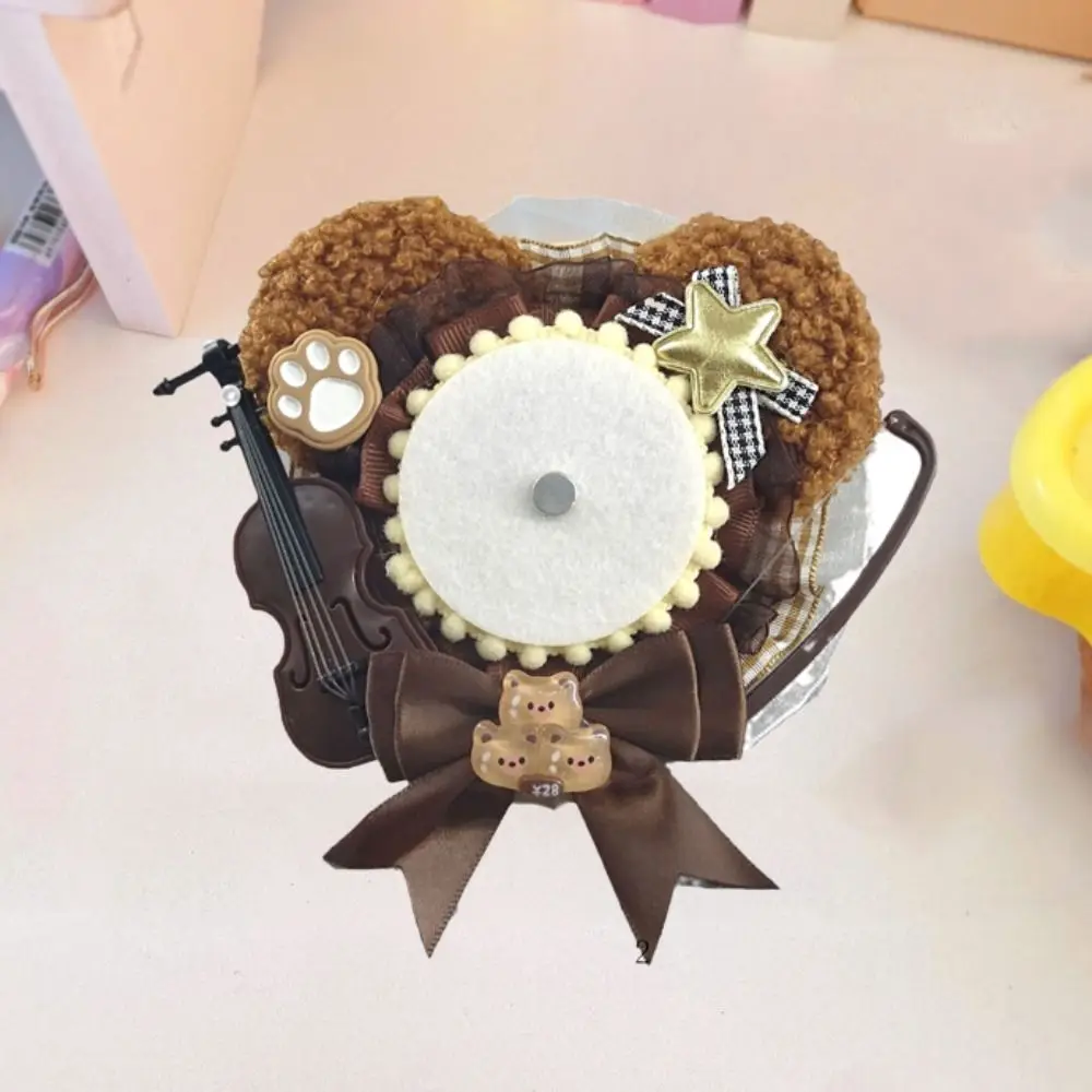 Kawaii laço bonito titular do crachá arco decoração criativa anime pinos base de exibição urso estrela crachá decoração bandeja crachá organizador