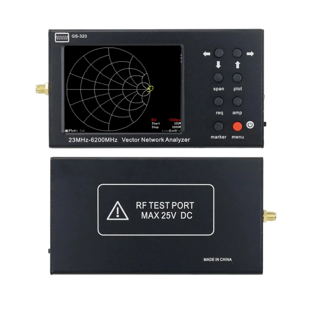 GS320 Vector Network Analyzer 23MHz-6.2GHz Antenna Analyzer Ham Radio Provide PC Software 10KHz Frequency Resolution