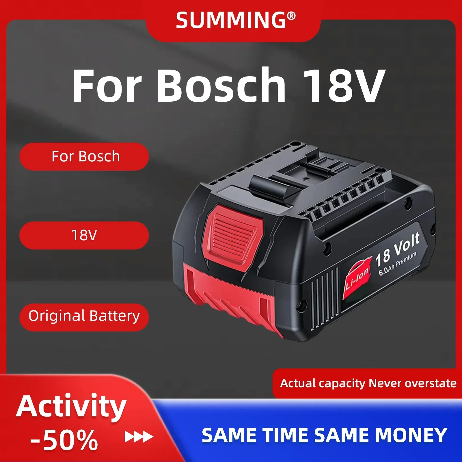 

Special offer 18V Battery 6.0Ah For Bosch ElectricDrill 18V Rechargeable Li-ion Batteryies BAT609 BAT609G BAT618 BAT618G