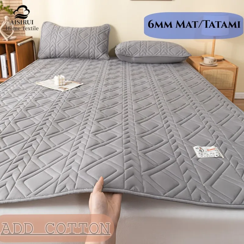 Soy Cotton Bedding Quilted Thin Mattress Pad Tatami Fitted Mattress Protector Bed Mat Soft Pad for Bed Without Pillowcase