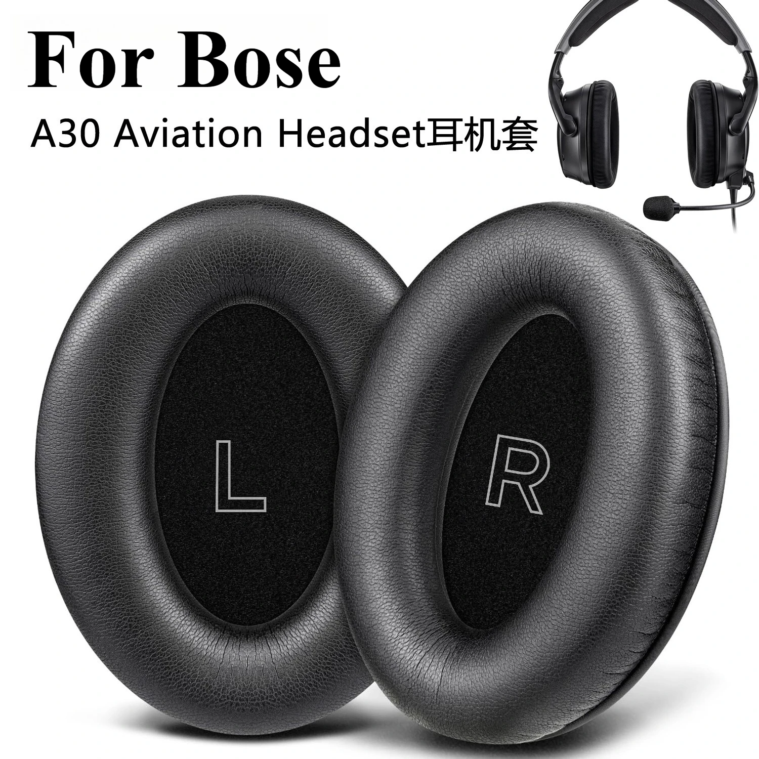 

Replacement protein leather Earpads For Bose Aviation Headset A30 Headset Ear pads Headphones Leather Sleeve Earphone Earmuff