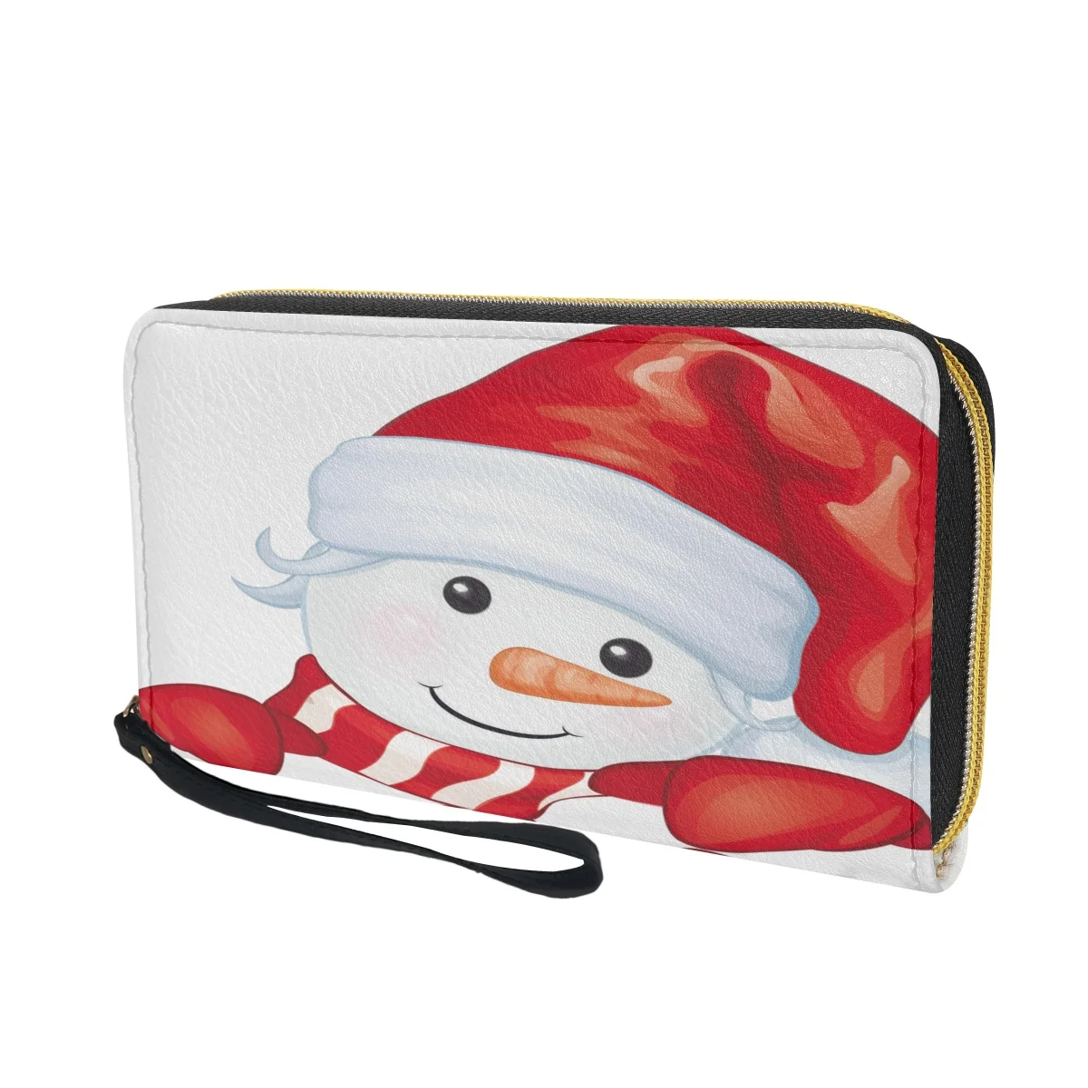 Belidome-cartera de cuero PU con diseño de muñeco de nieve para mujer, cartera de mano para teléfono móvil, tarjetero, organizador de múltiples tarjetas