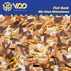 VDD 100/500Pcs New Color Summer Tan Mix Shape Glass Crystal Rhinestone Flatback Strass Glitter Stone For Nail Art DIY Decoration