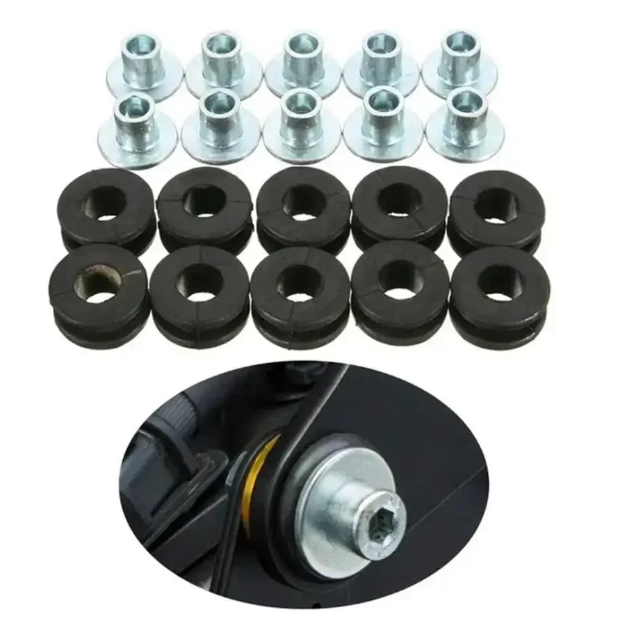 

10pcs Motorcycle Modified Rubber Washer Shock Absorption General Rubber Buckle Bolt Assembly M6 Fairing Bolt Pressure Relief Pad