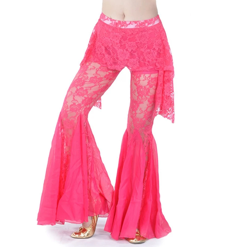 Sexy New Women Belly Dance Pants Lace Bollywood Indian Dance Costumes Tribal Dancewear Clothes Flares Pants Adult Tight Trousers