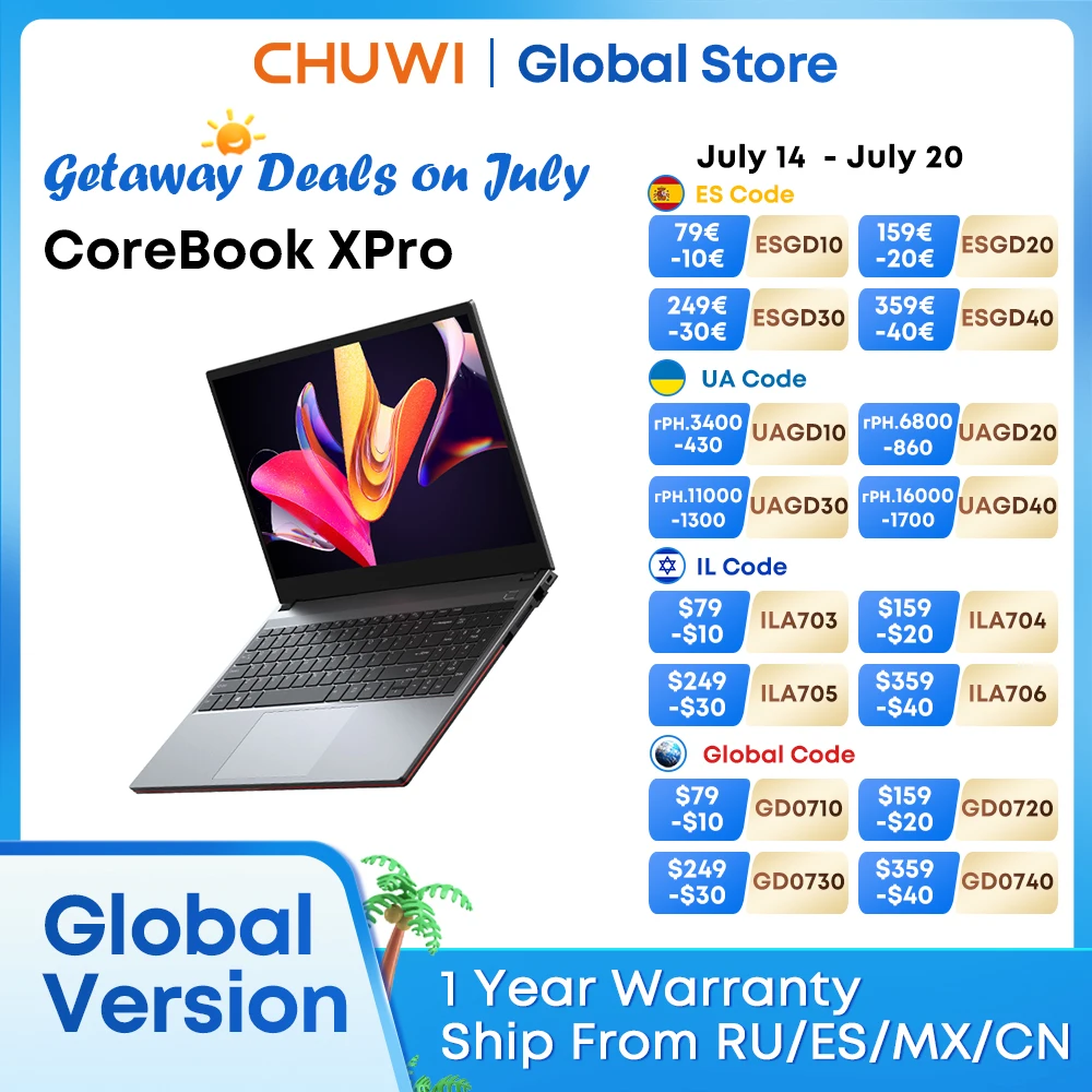 Chuwi corebook xpro gaming laptop 16gb ram 512gb ssd 15,6 zoll ips bildschirm intel zehn kerne i5-1235U kern bis zu 4,4 ghz notebook