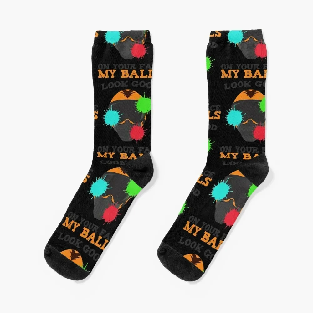 

Paintball Player My Balls Looks Good On Your Face Gift Socks short hiking Stockings man funny sock Men's Socks Women's