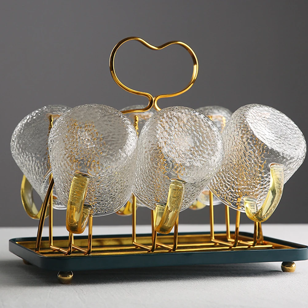 

Heart-shaped Water Cup Holder Tray Drainer Rack Stand Draining Coffee Organizer Household Storage