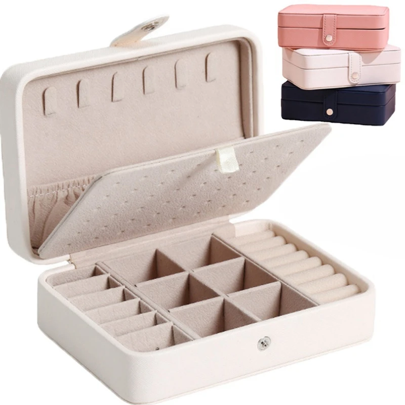 Korean Version Simple Ins Style Portable Jewelry Storage Box 2024 New High-end Exquisite Large Capacity Travel Jewelry Bag