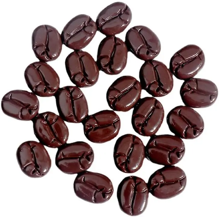 100 Pcs Fake Coffee Beans Resin Coffee Beans Simulation Mini Coffee Beans Decor, Faux Coffee Beans for DIY Crafts