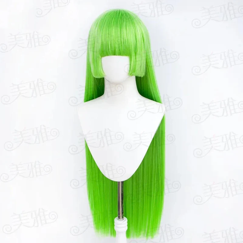 ‌ Anime bem-vindo à escola de demônio valac clara peruca cosplay verde cabelo longo resistente ao calor peruca sintética halloween prop