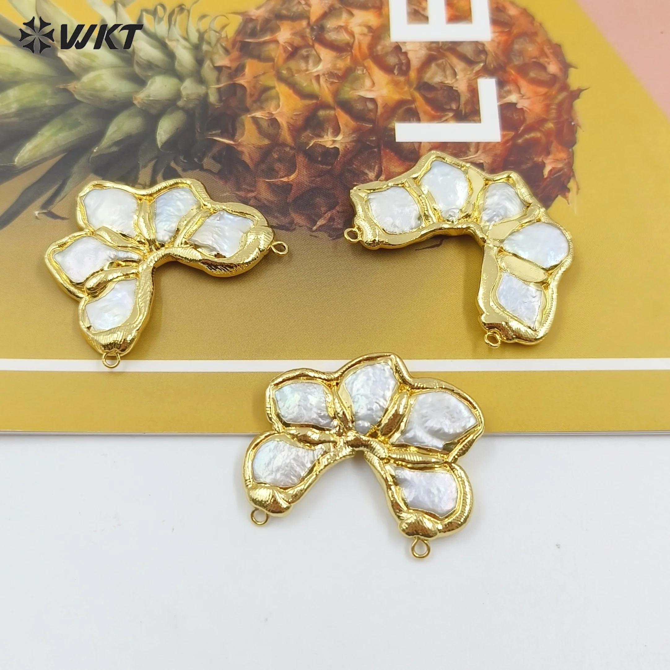 

WT-JP362 New Arrival Natural Freshwater Pearl With 18K Plating Pendant DIY Crafts Accessories For Necklace Making