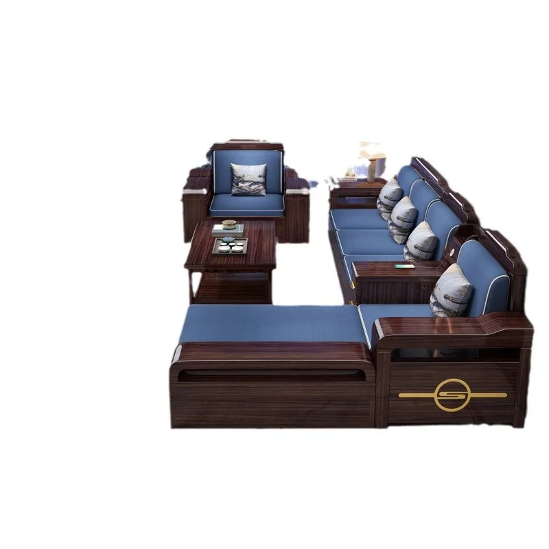 

Red gold sandalwood solid wood sofa winter and summer dual-purpose modern simple furniture living room light