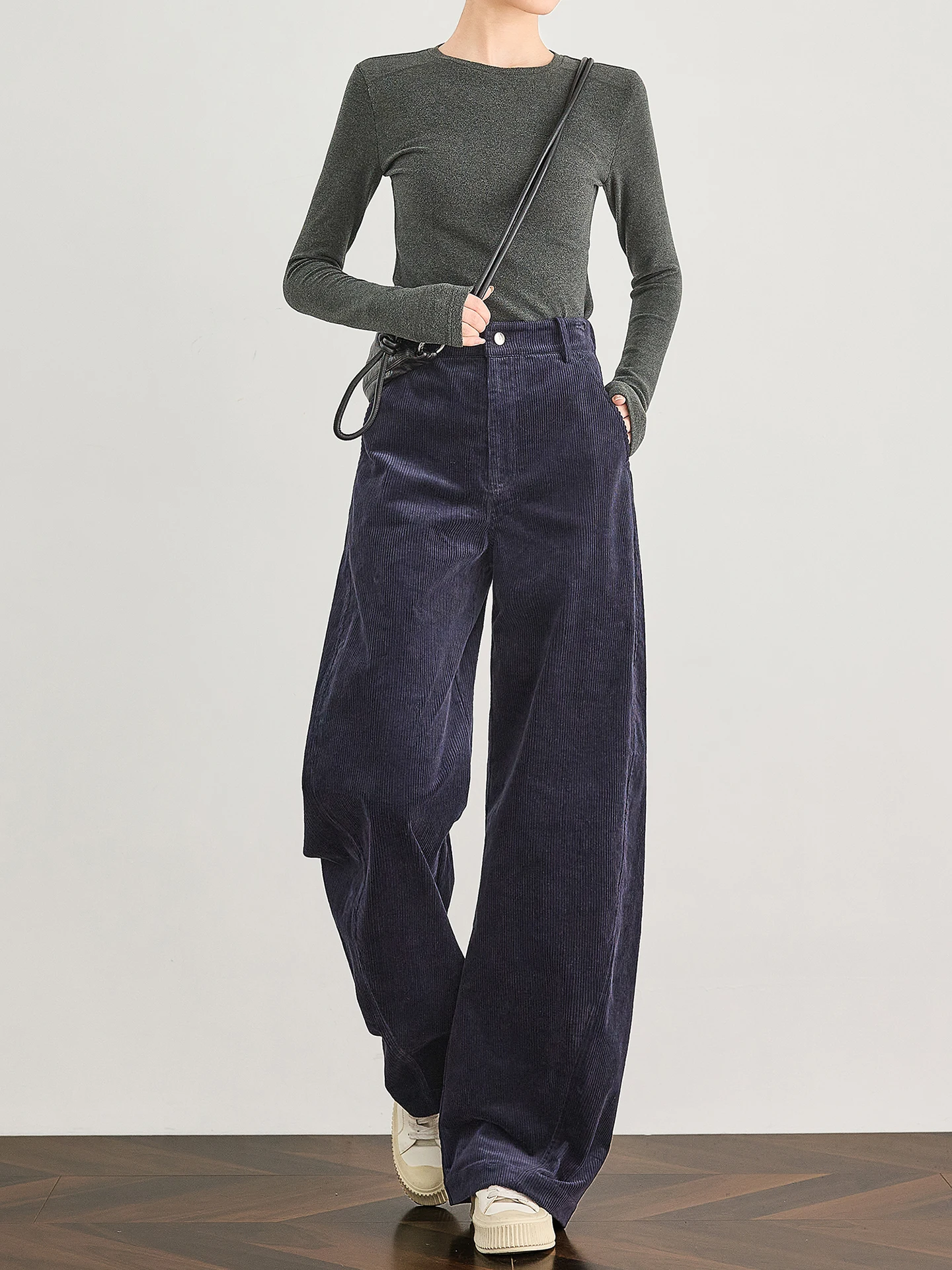 

Женские повседневные брюки TUMPUS из утолщенного вельвета, осенне-зимние, свободного кроя, с широкими штанинами, визуально стройнящие