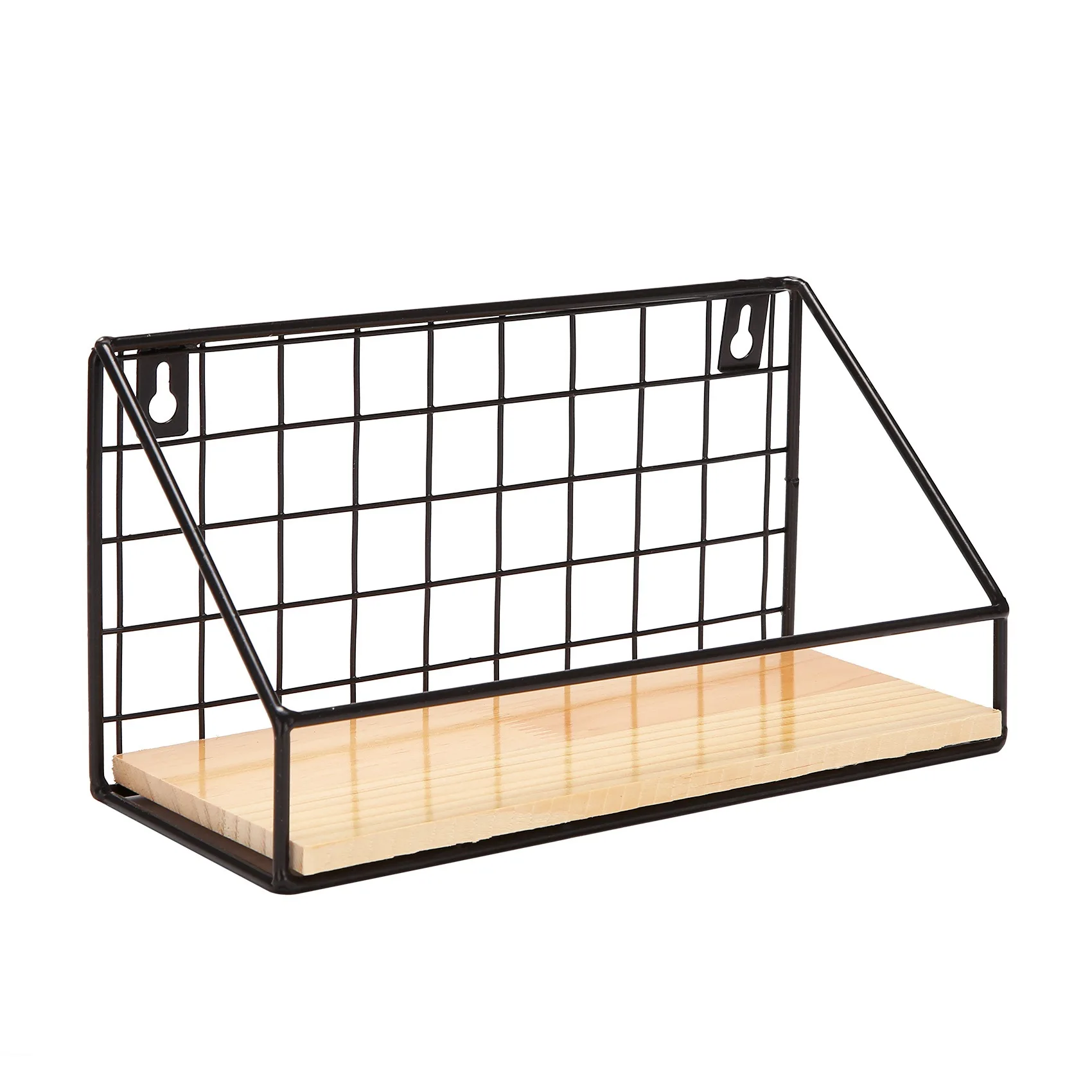 

-AT37 Wrought Iron Floating Shelves Wall Mounted Storage Rack Creative Bedroom Wall Shelf Punch-Free Rack