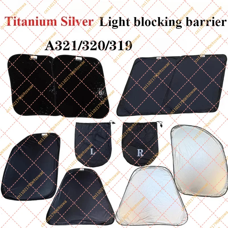 Airbus A320 321 sunshade, titanium silver portable, foldable sun shield, UV protection, sun protection, heat insulation