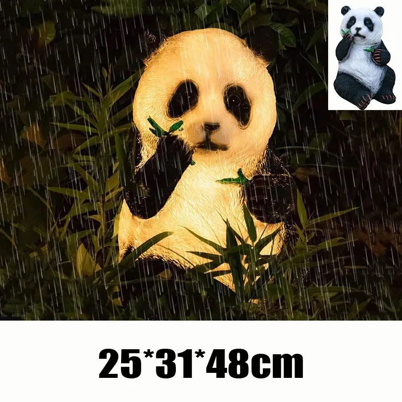 LED Panda Landscape Light Glass Fiber Reinforced Plastic Material Animal Light Outdoor Waterproof Park Square Garden Lawn Lamps