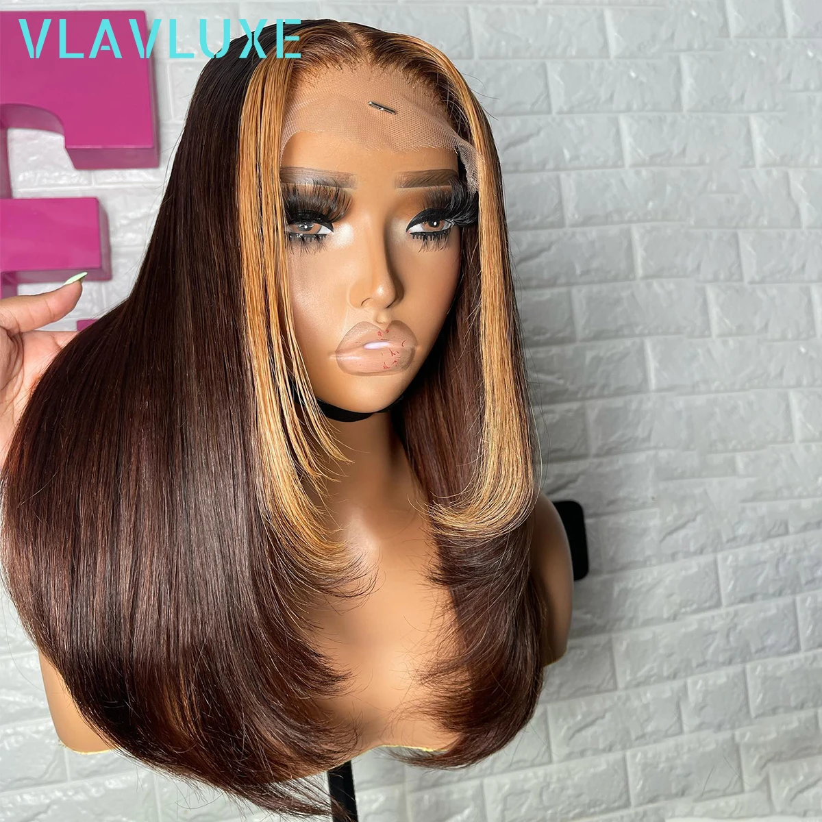 

Прямые 350, высокая плотность, светлые парики P427 13x6 HD, прозрачный кружевной фронтальный парик, короткий боб, бесклеевой, предварительно сорванный парик Remy