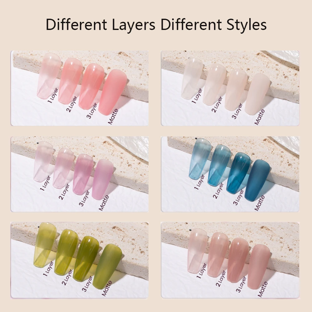 MAYCHAO 12ml Jelly Gel Nail Polish Semi Permanent Top Coat Soak Off UV LED Gel Art Nail Varnish Manicure Long Lasting Nail Gel