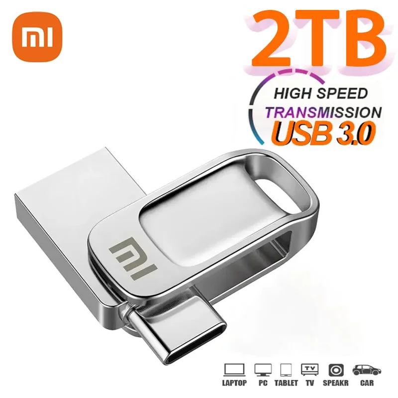 Xiaomi 1TB 3.0 USB Flash Drive Metal High-Speed Pen Drive 2TB 512GB Waterproof Type-C Usb PenDrive For Computer Storage Devices