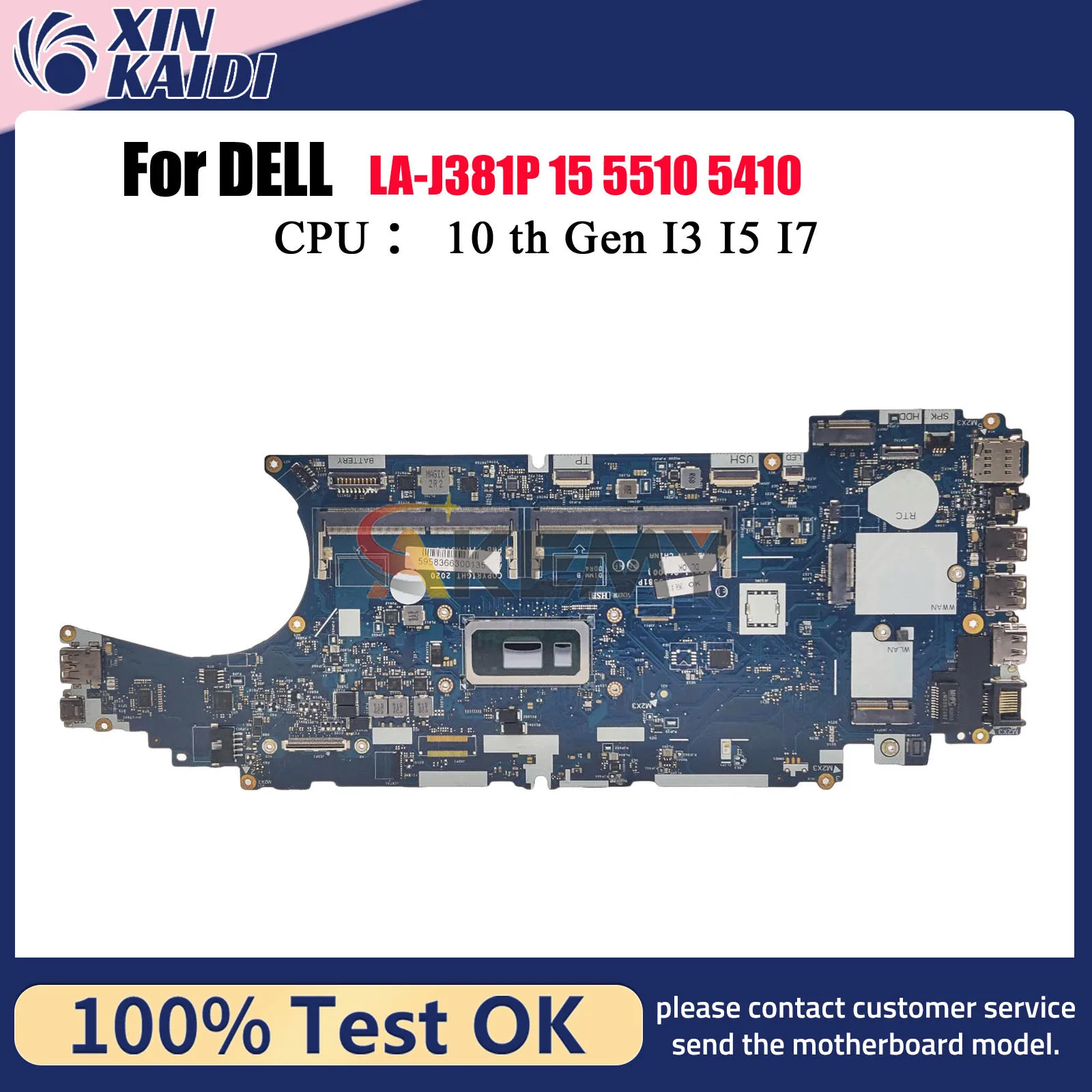 

For Dell Latitude 5510 Laptop Motherboard FDW50 LA-J381P with I5 I7-10th Gen CPU DDR4 0JD0KX 0HT7GC 0J67M8 100% Test OK