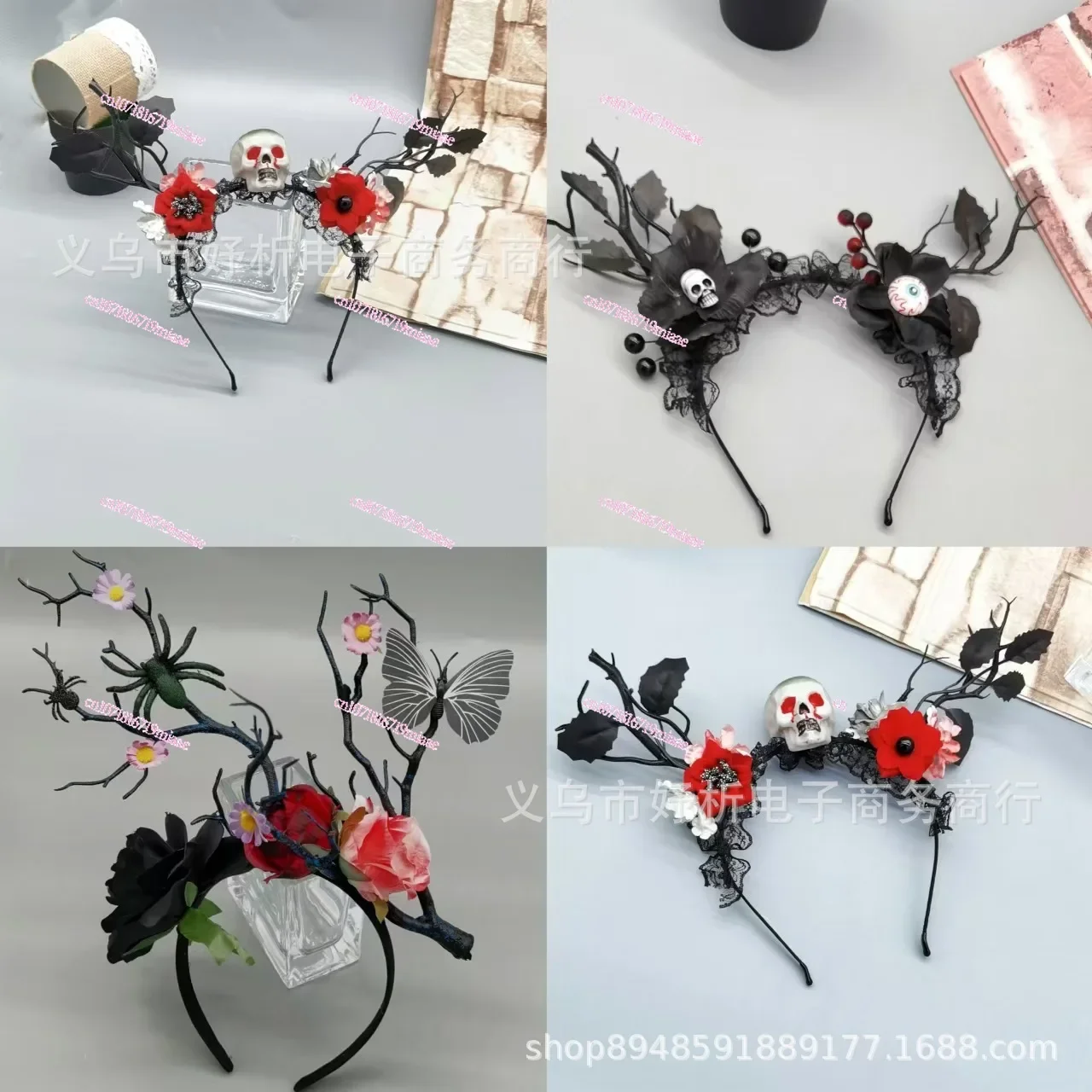 Christmas Halloween Headband Skeleton Ghost Punk Black Mori Funny Headband Party Ornaments