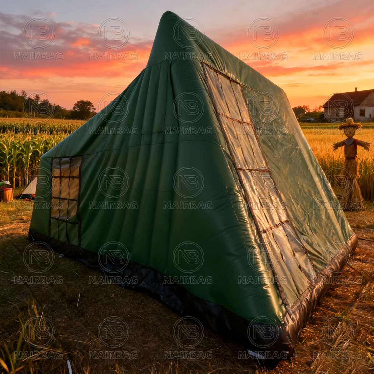 PVC Waterproof Outdoor Air Tent Inflatable Camping Tent With Excellent Visibility Family 4 Season 4x3.8x3m / 13x12.5x10ft