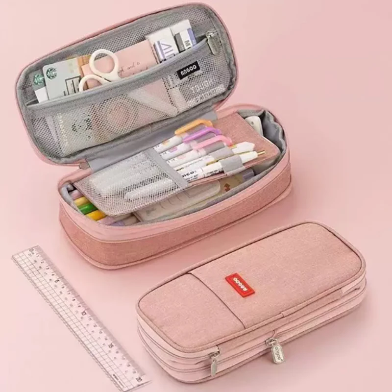 الطلاب أطفال القلم أكياس صندوق سعة كبيرة مقلمة القرطاسية اللوازم المدرسية مقلمة الحقيبة مكتب عمل حقيبة التخزين