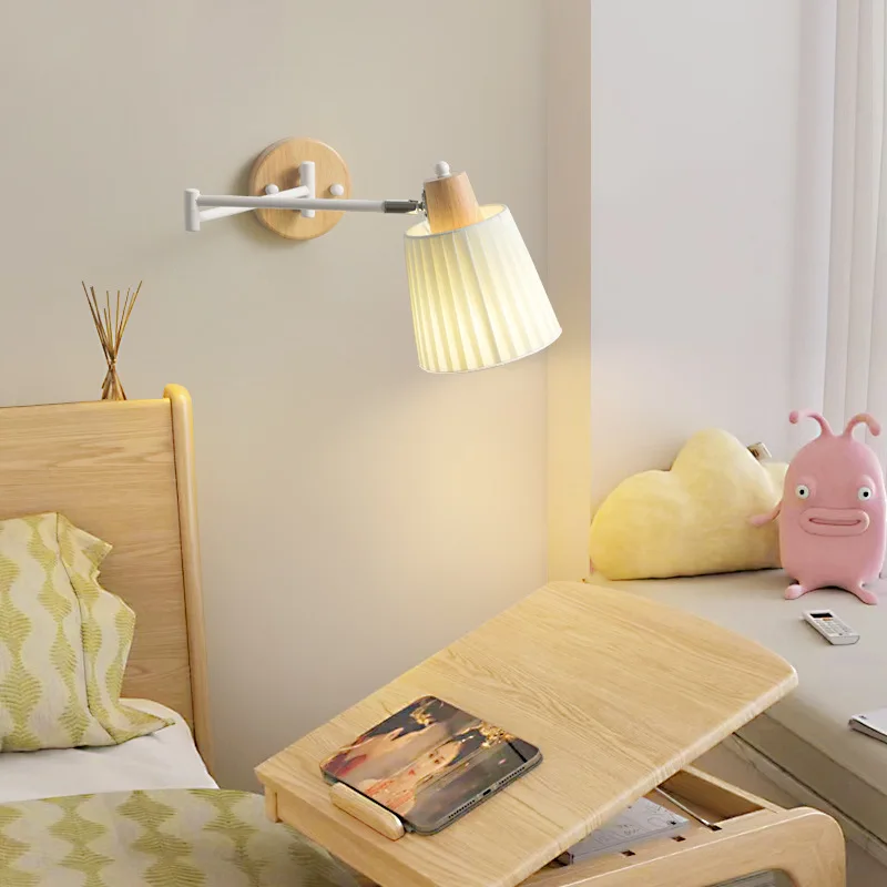 

Rocker Arm Wall Lamps Bedroom Bedside Lamp Simple Modern Study Room Living Room Retractable Folding Reading Wall Light