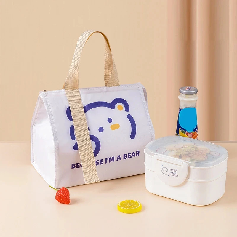 Tragbare Thermo-Lunchbox-Taschen für Damen und Kinder, zur Aufbewahrung von Lebensmitteln, Handtaschen, Reise-Picknick-Beutel, isolierte Kühlbox, Bento-Tasche – Detail 6