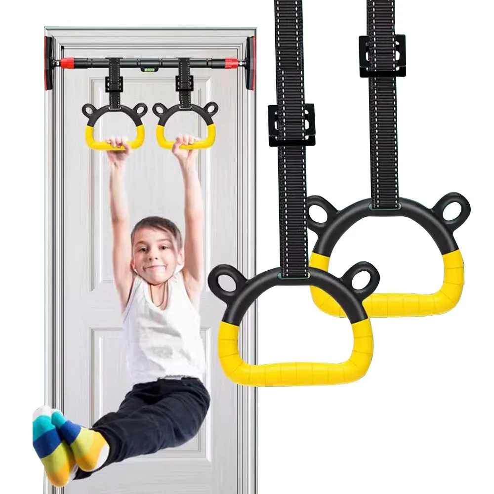 Gymnastic Rings Pull up Handle Rings with Adjustable Straps Chlidren Adult Home Workouts Strength Training Fitness Equipment