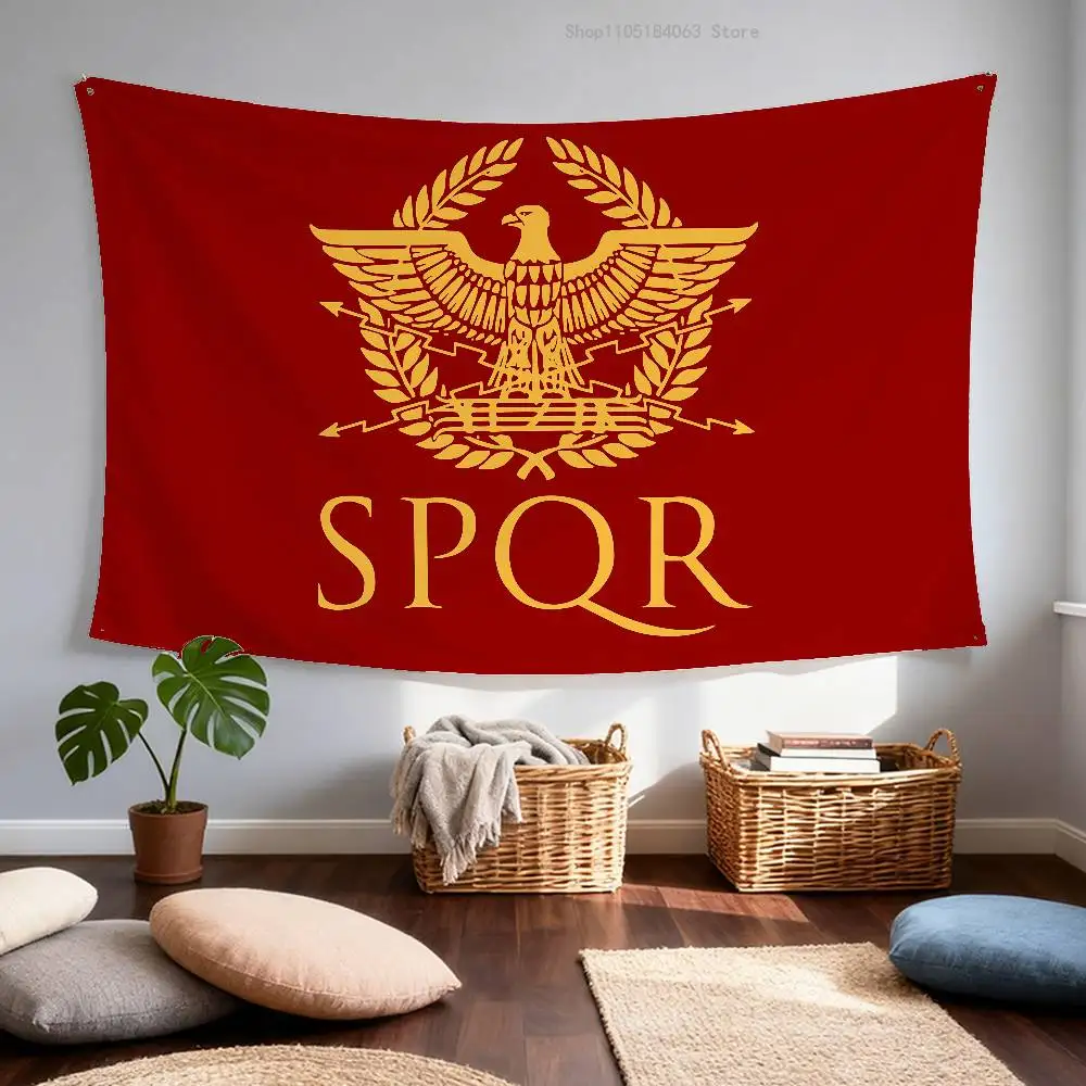 S-SPQR الإمبراطورية الرومانية العلم نسيج راية لغرفة النوم في الهواء الطلق غرفة المعيشة مطعم بار جدار ديكور الطرف #3