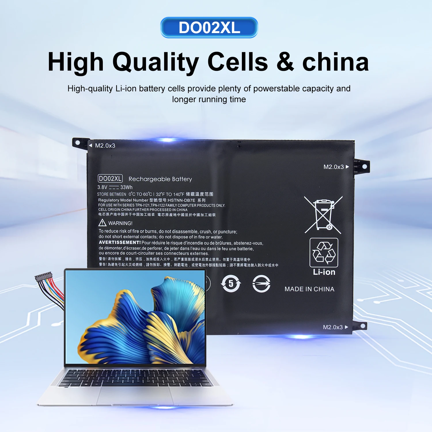 

AUSSY DO02XL Battery For HP Pavilion TPN-I122 210 G1 10-N100 10-N121TU X2 10 HSTNN-LB6Y HSTNN-DB7E + 24-Month warranty