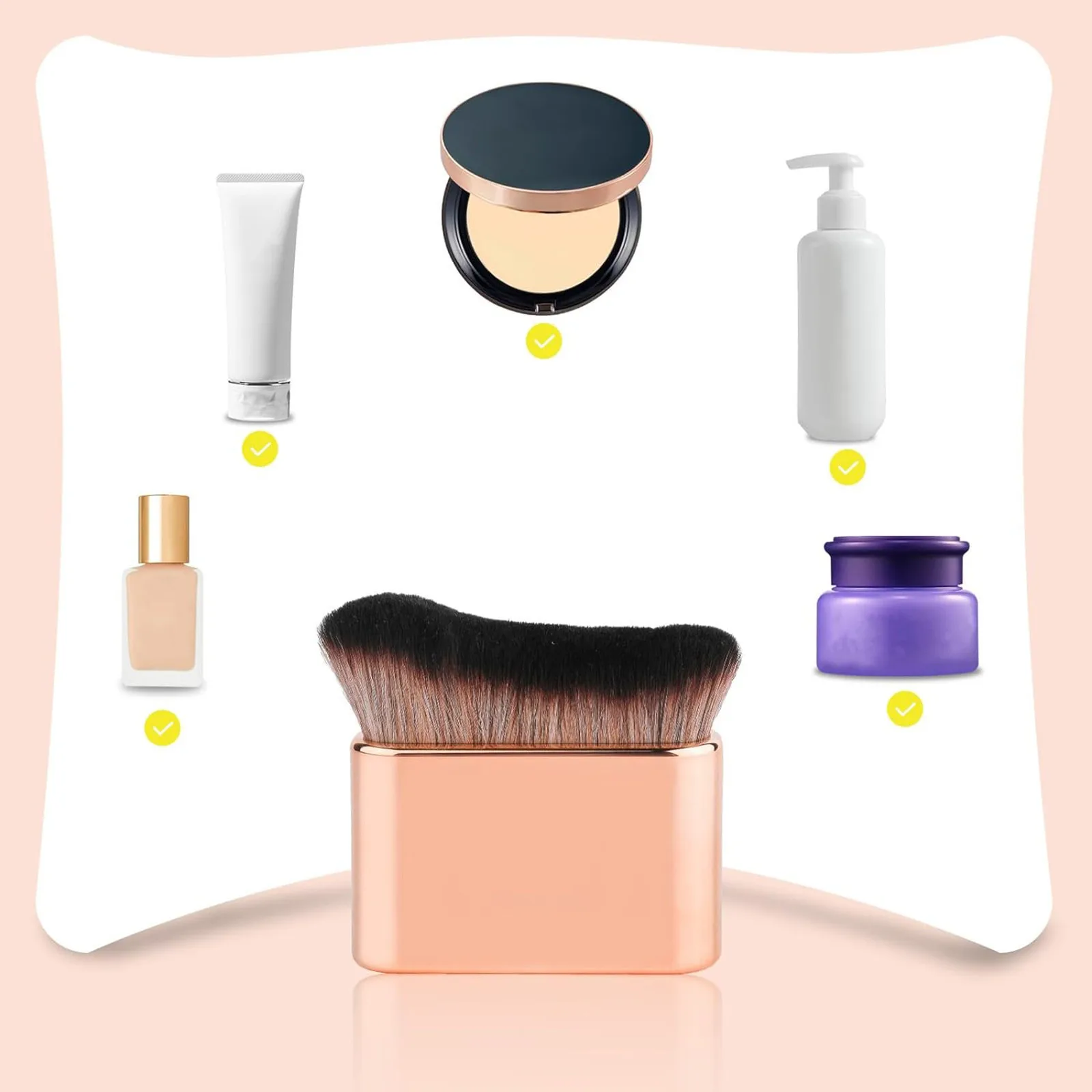 日焼けブラシ ソフトヘア ボディメイクブラシ アプリケーター 日焼け止めブラシ 小型ポータブルメイクアクセサリー ガールフレンドへのギフト