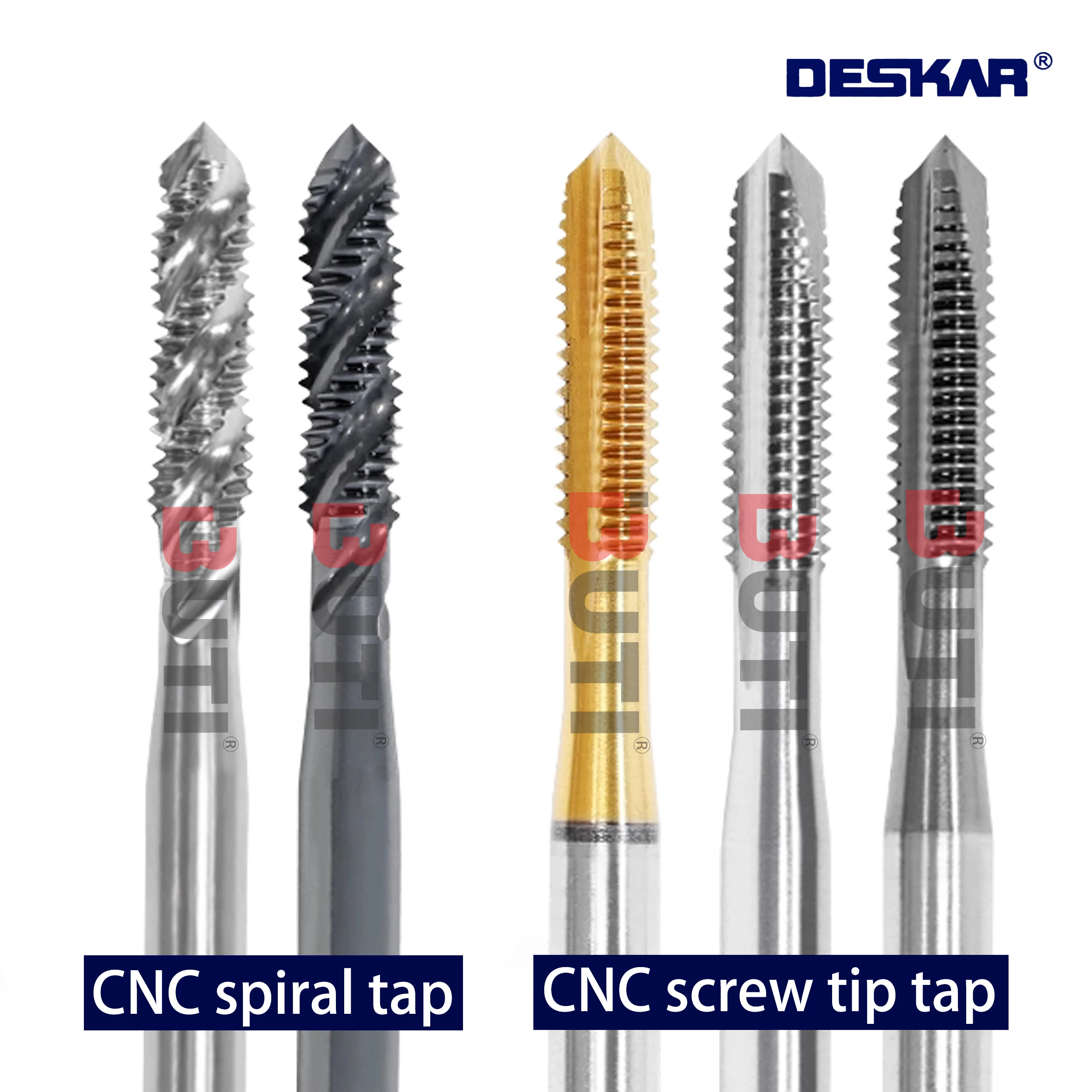 DESKAR CNC-draaibank met schroefpunt Tap M3/M4/M5/M6/M8/M10/M12 Rechte groef en anti-seismisch en anti-shake boor aan de tips