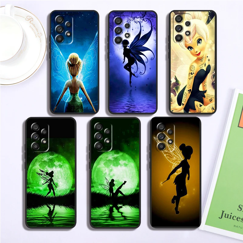 Disney Cartoon Peter Pan Tinker Bell For Samsung Note 20 10 Ultra Plus A31 A14 A12 A70 A34 A25 A04 A05 A15 A24 5G Black Soft