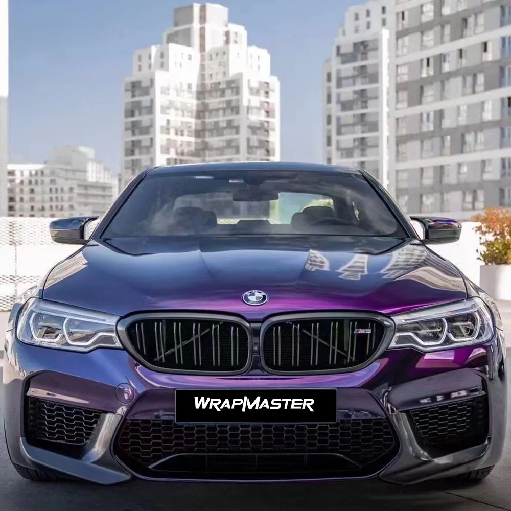 

5x56ft PET Gloss Metallic Vinyl High-Quality Vinyl Wrap Midnight Purple Gold Red for Car Truck Bike Wrapping