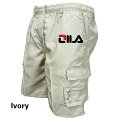 Shorts de cordão solto masculino, shorts de ginástica, calças curtas táticas, calças de praia de verão, jogging casual, moda