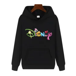 Disney-Sweat à capuche imprimé graphique lettre dessin animé pour femme, pull à col rond, sweats à capuche Kawaii, streetwear décontracté, PVD, Harajuku, automne