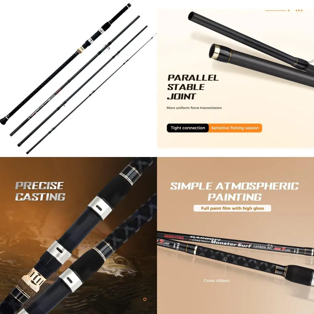 

Graphite Surf Spinning Fishing Rod - 9ft to 12ft Lengths, Durable and Versatile for Saltwater and Freshwater Angling