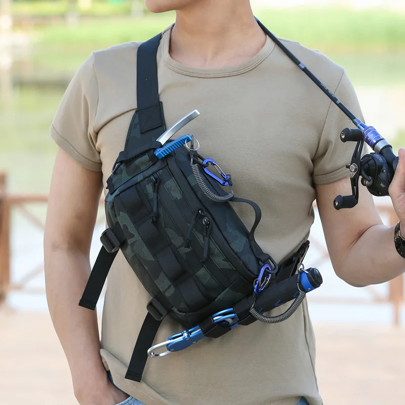 Fishing Lure Bag Waist Chest Backpack Tactical Fanny Pack Waterproof Multifunctional Travel Hunting Outdoor Sports Bag for Male