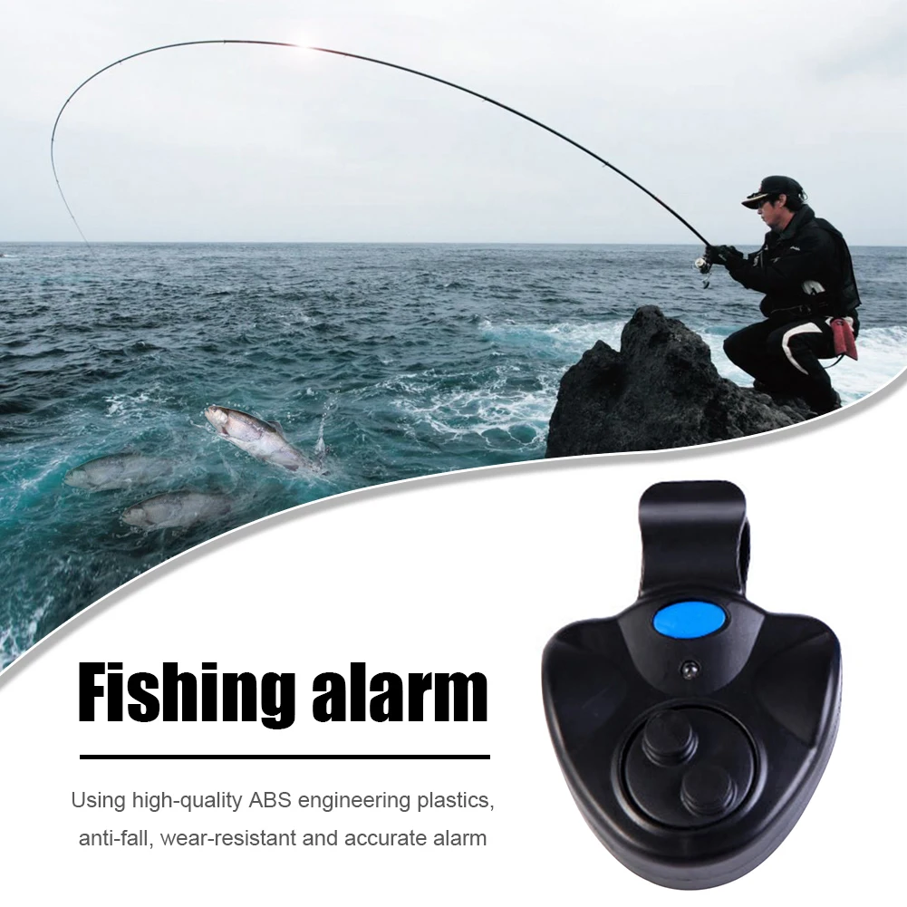 LED Fish Bite Alarm Electronic Buzzer on Fishing Rod Night Indicator Alert Light