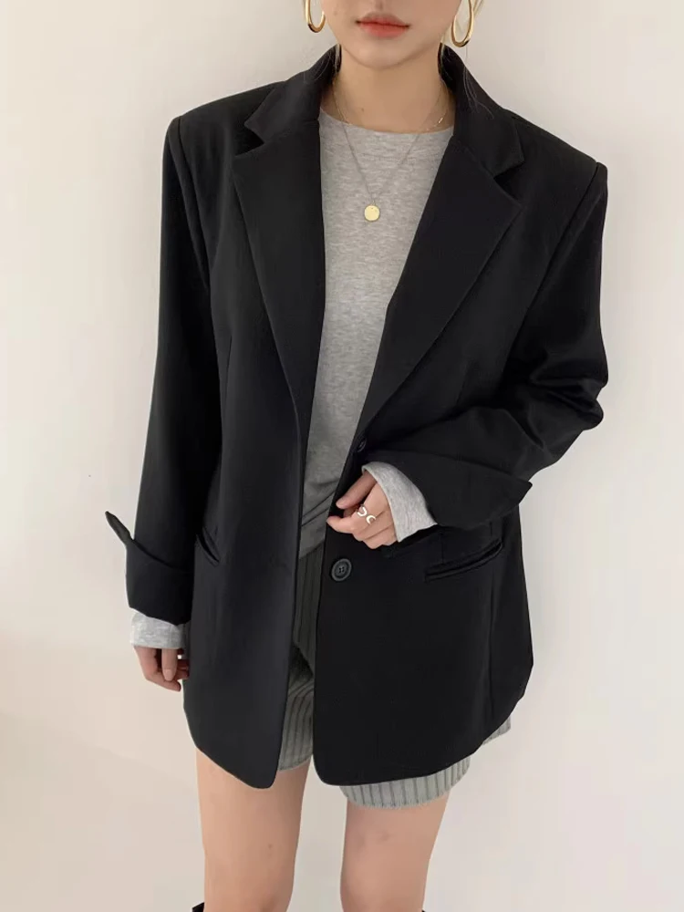 UNXX Autumn New Classic Vintage Versatile Blazer for Women Chic Design Fashionable Elegant Solid Color Long Sleeve Cardigan