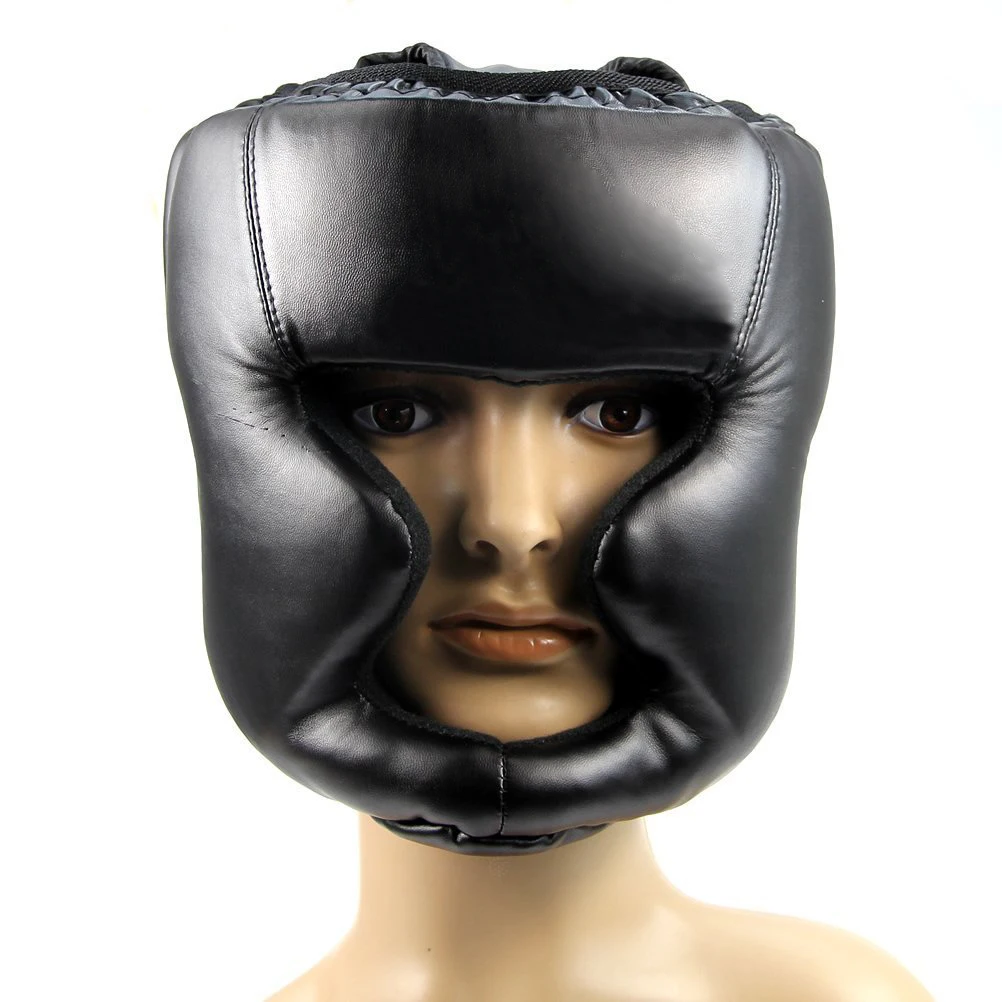 Black Good Headgear Head Guard Training Helmet Kick Boxing Protection Gear