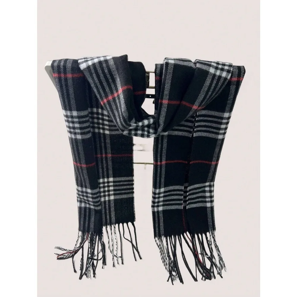 Cashmere Warm Scarf for Women Design Winter Men Shawl Wrap 2025 Plaid Female image 5