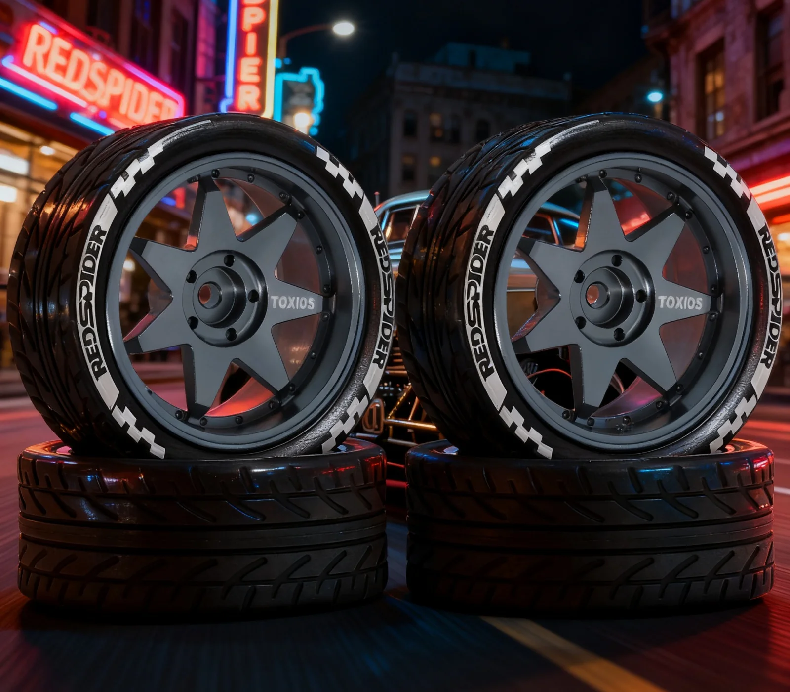 

Шина RS Red Spider 1/10 FW06 XV02 Металлическое колесо 94123 Tamiya TT01 Дорожная шина R362